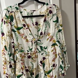 Luck brand floral top, never worn